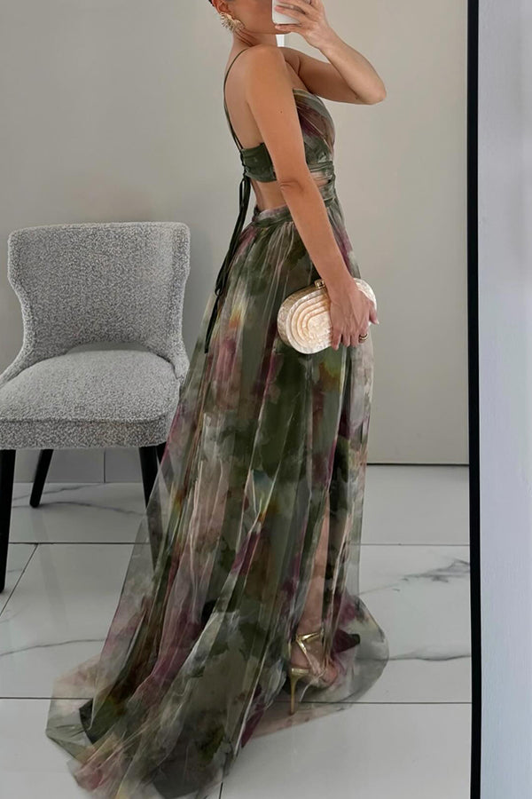 EP | Maxi-robe élégante pour femmes avec impression de fleurs