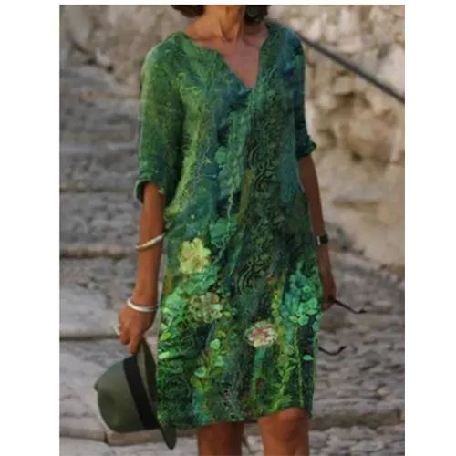 EP | Mini robe à motif floral et décolleté en V pour femme