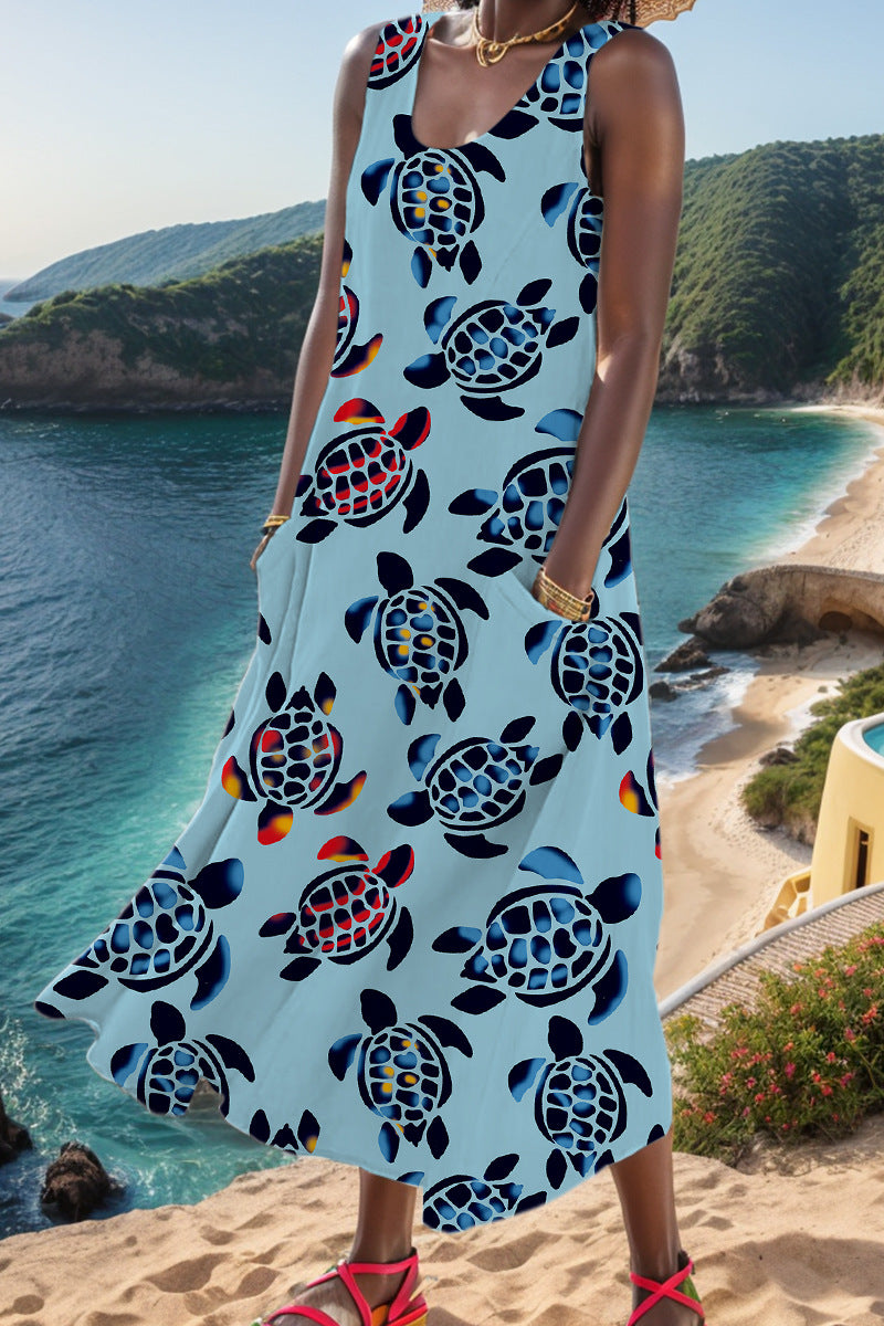 EP | Casual Print Basic U cou robe gilet robes