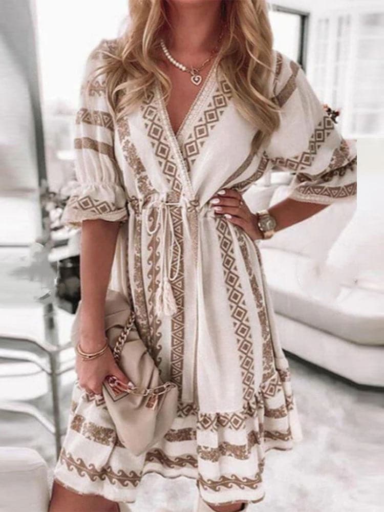 EP | Mini-robe décontractée avec motif en losange