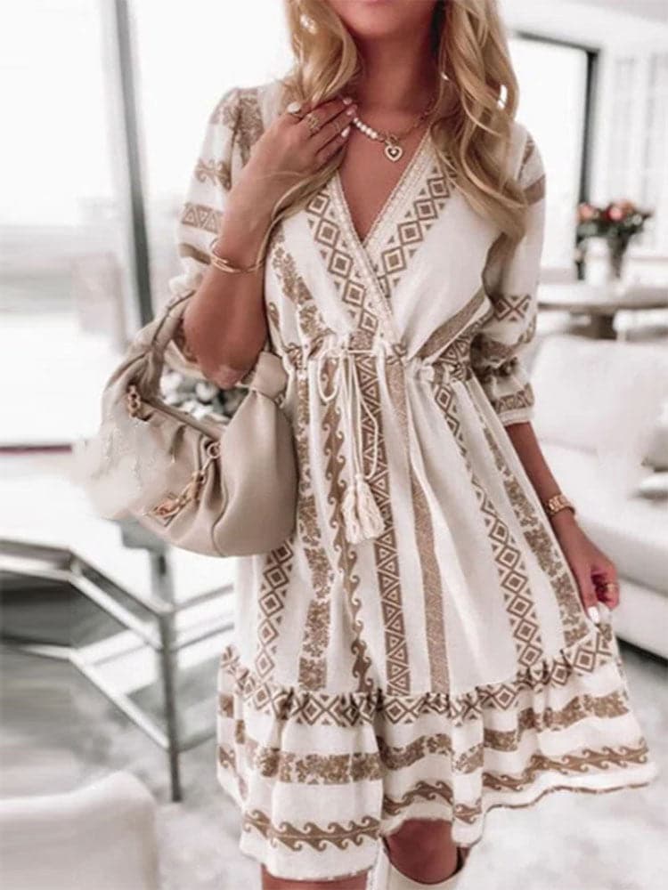 EP | Mini-robe décontractée avec motif en losange