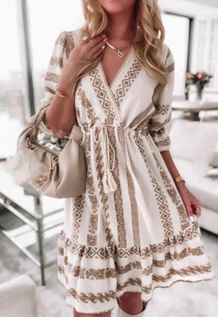 EP | Mini-robe décontractée avec motif en losange