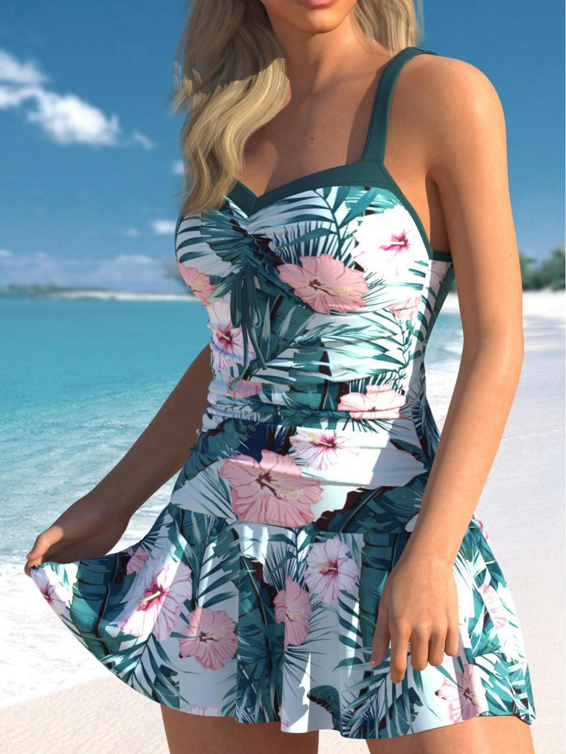 EP Maillot de bain avec laçage et imprimé floral