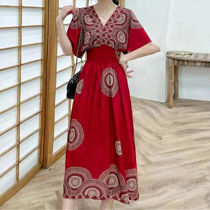 EP | Maxi-robe boho avec imprimé floral et manches kimono