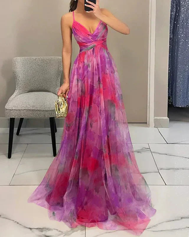 EP | Maxi-robe élégante pour femmes avec impression de fleurs