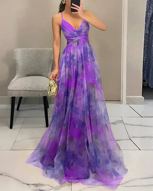 EP | Maxi-robe élégante pour femmes avec impression de fleurs