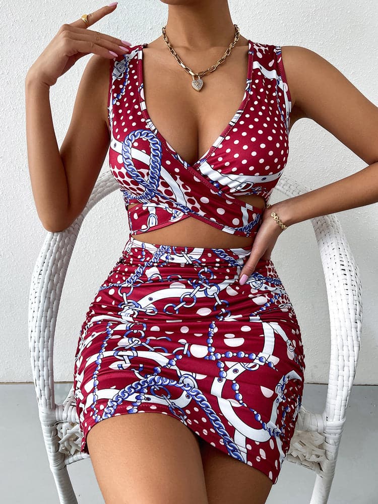 EP | Sexy mini-robe sans manches décolleté profond V Party
