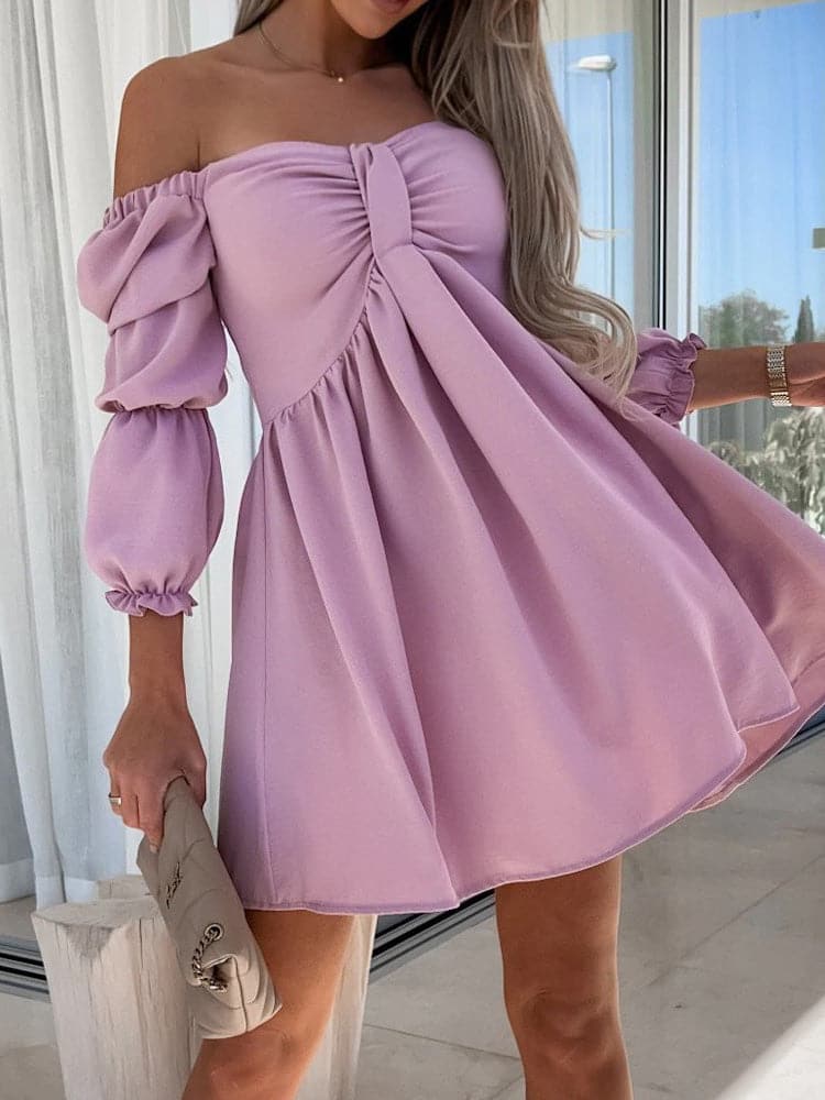 EP | Eté Femmes Sexy Mini-robe à encolure fendue