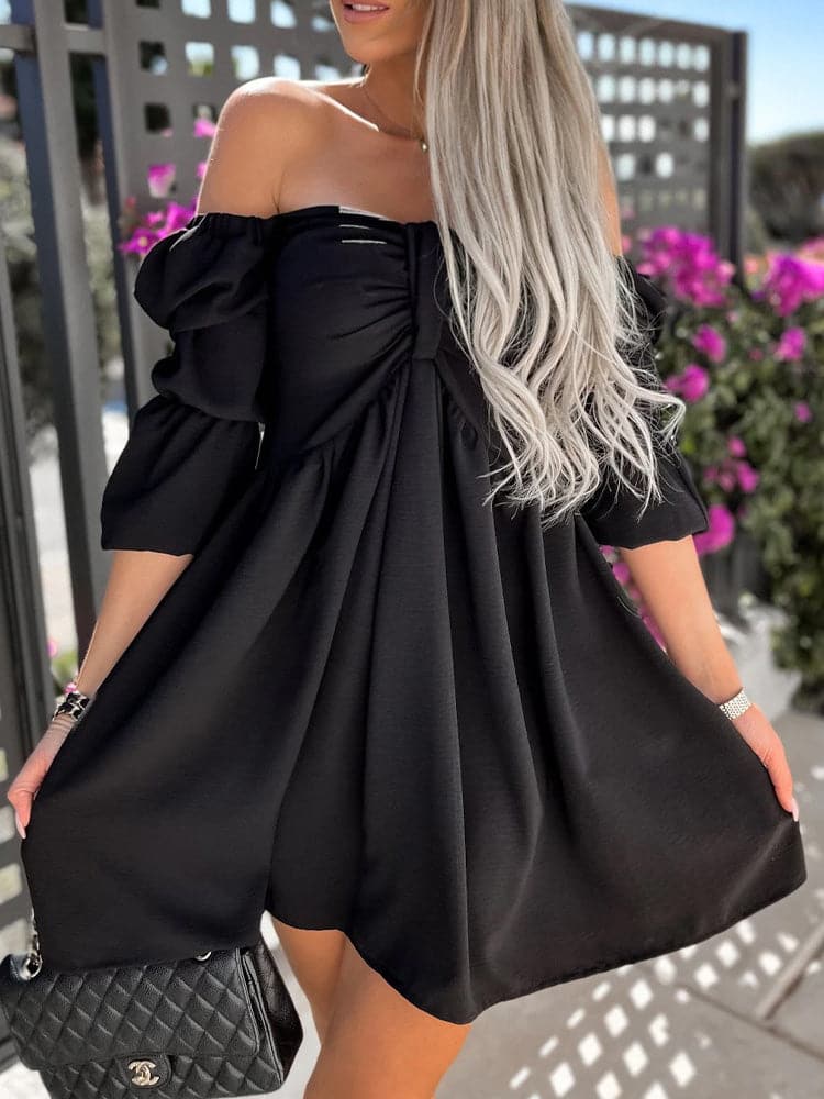 EP | Eté Femmes Sexy Mini-robe à encolure fendue
