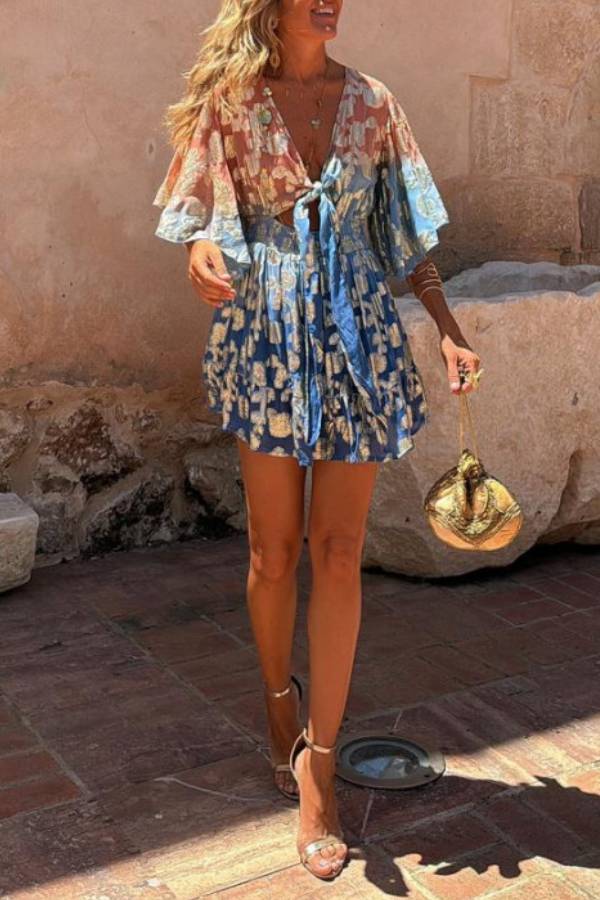EP | Mini-robe en satin à nœuds Rosalinda