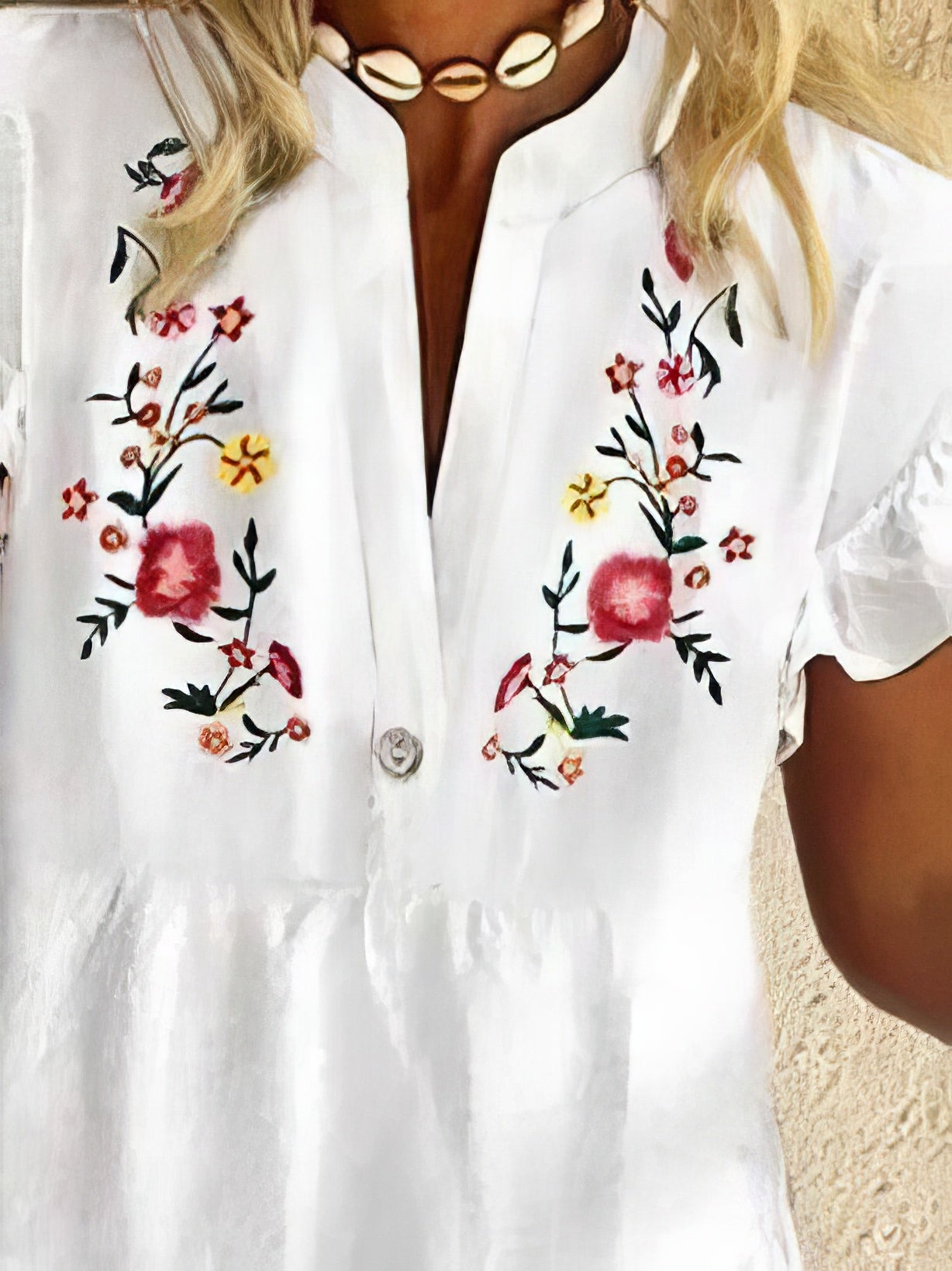 EP | mini-robe à franges imprimé fleuri avec col en V