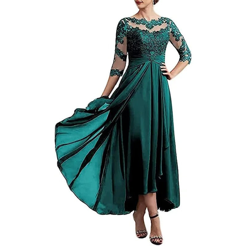 EP | robe maxi en mousseline de soie avec manches transparentes longueur midi