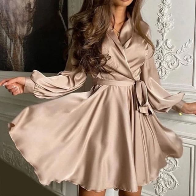EP | Sexy satin écharpe A Line Mini-robe