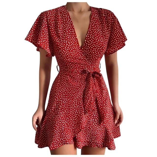 EP | Mini-robe vintage courte à manches papillon