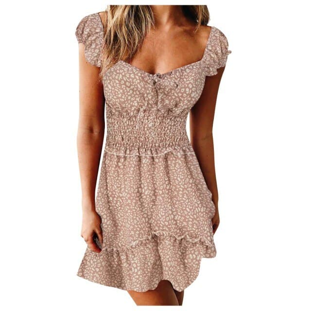 EP | Été Sexy Mini Robe Femme Blanc Nouvelle Robe Femme Été Floral Robe Femme Ancienne Vente Chaude Vintage