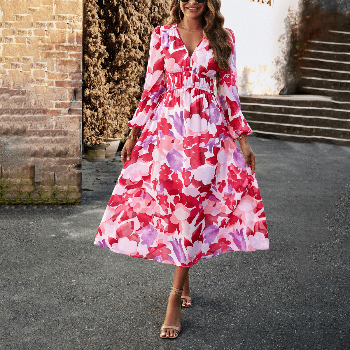 EP | robe longue élégante pour femme avec taille froncée