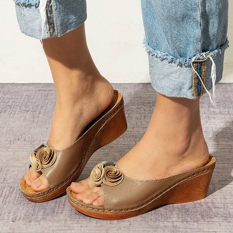 EP | | Sandales à fleurs confortables en cuir