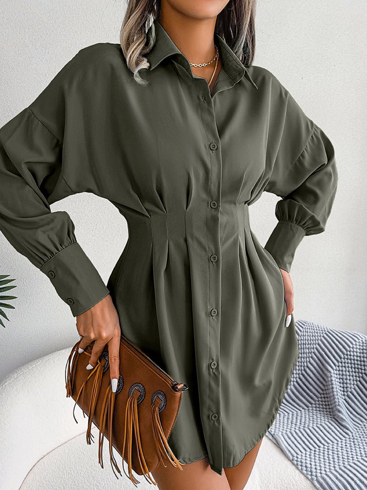 EP | manches lanterne Mini-robe asymétrique avec taille