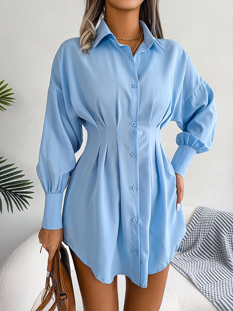 EP | manches lanterne Mini-robe asymétrique avec taille