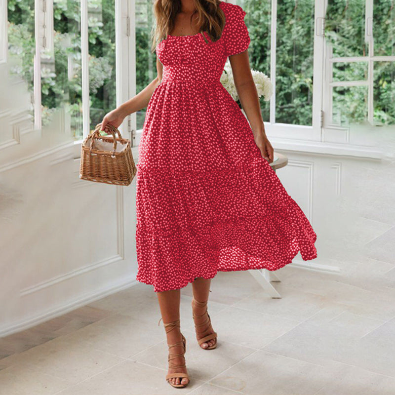 EP | Robe longue à manches bouffantes et motif floral