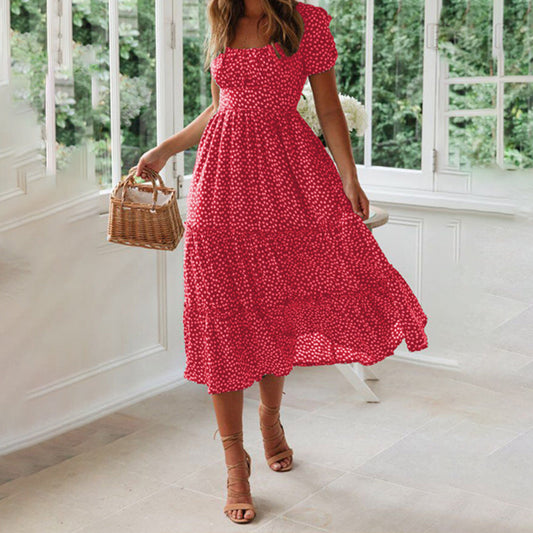 EP | Robe longue à manches bouffantes et motif floral