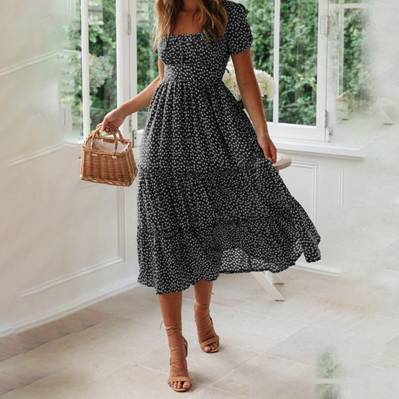 EP | Robe longue à manches bouffantes et motif floral