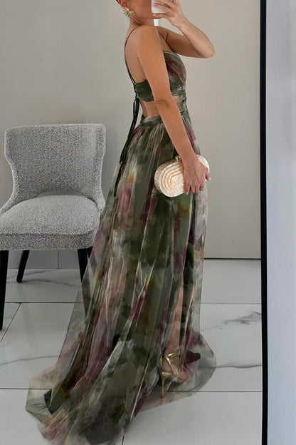 EP | Maxi-robe élégante pour femmes avec impression de fleurs