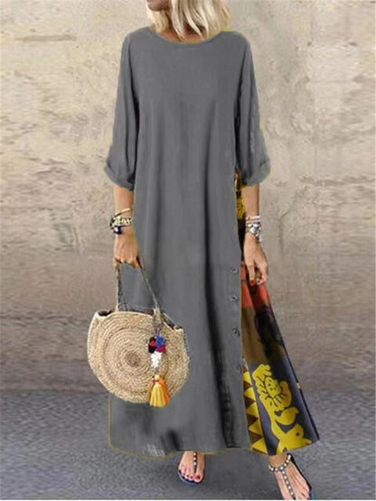 EP | Patchwork vintage Robe maxi mi-chaud