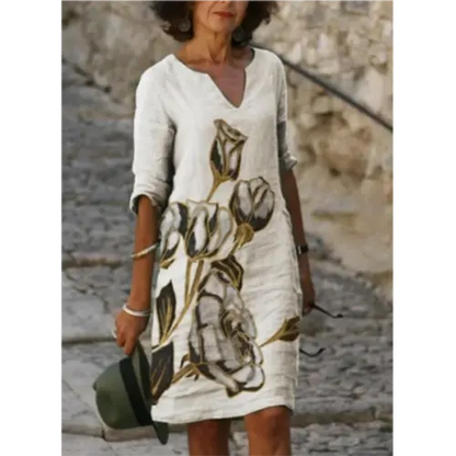 EP | Mini robe à motif floral et décolleté en V pour femme