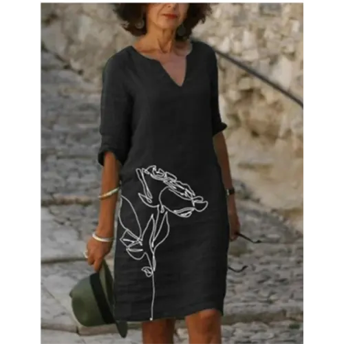 EP | Mini robe à motif floral et décolleté en V pour femme