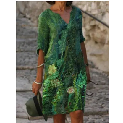 EP | Mini robe à motif floral et décolleté en V pour femme