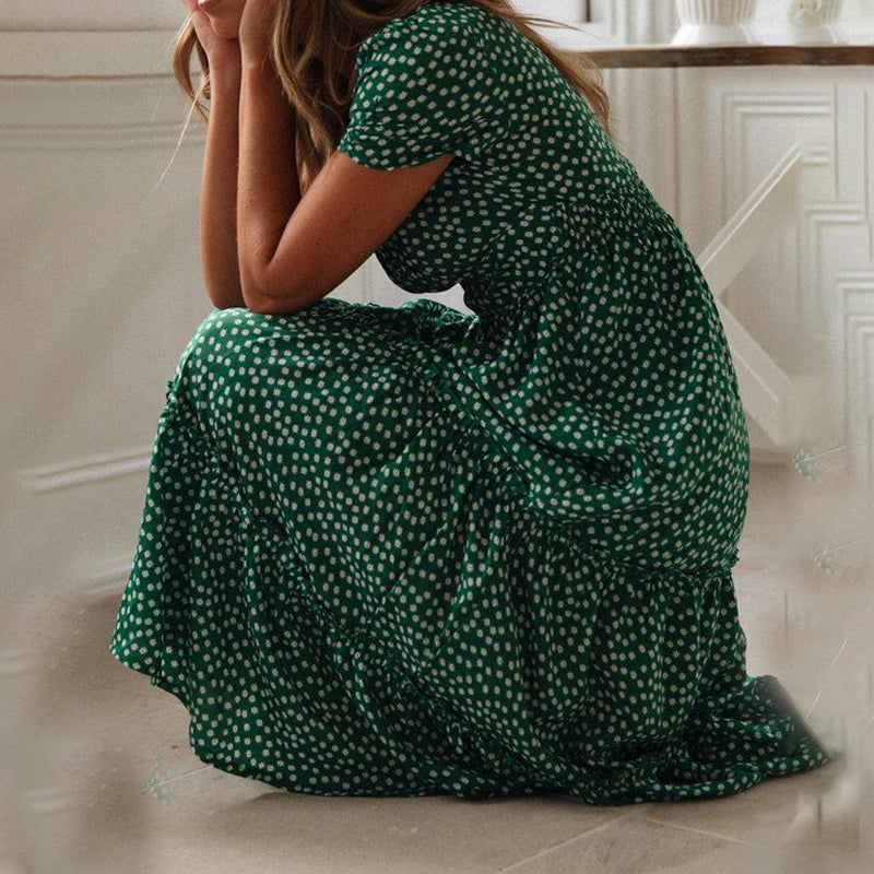EP | Robe longue à manches bouffantes et motif floral