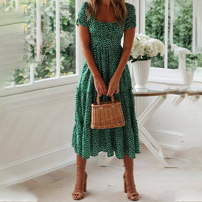 EP | Robe longue à manches bouffantes et motif floral