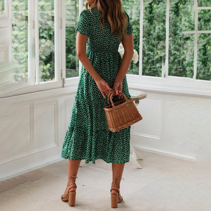 EP | Robe longue à manches bouffantes et motif floral