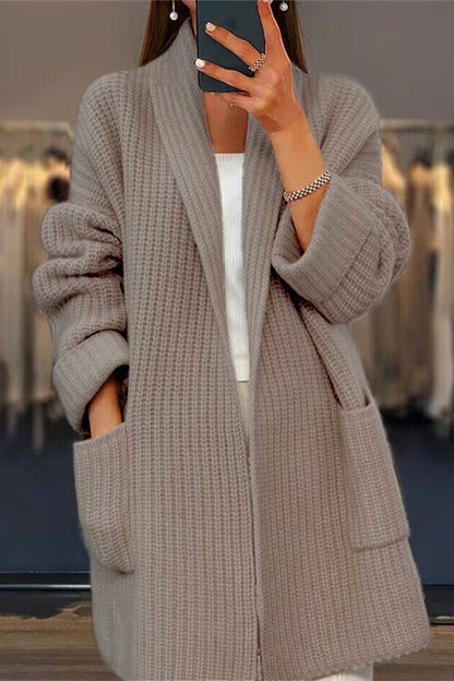 ND | Cardigan en tricot surdimensionné avec poches avant
