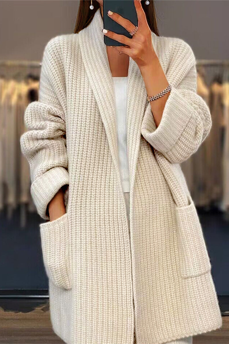 ND | Cardigan en tricot surdimensionné avec poches avant