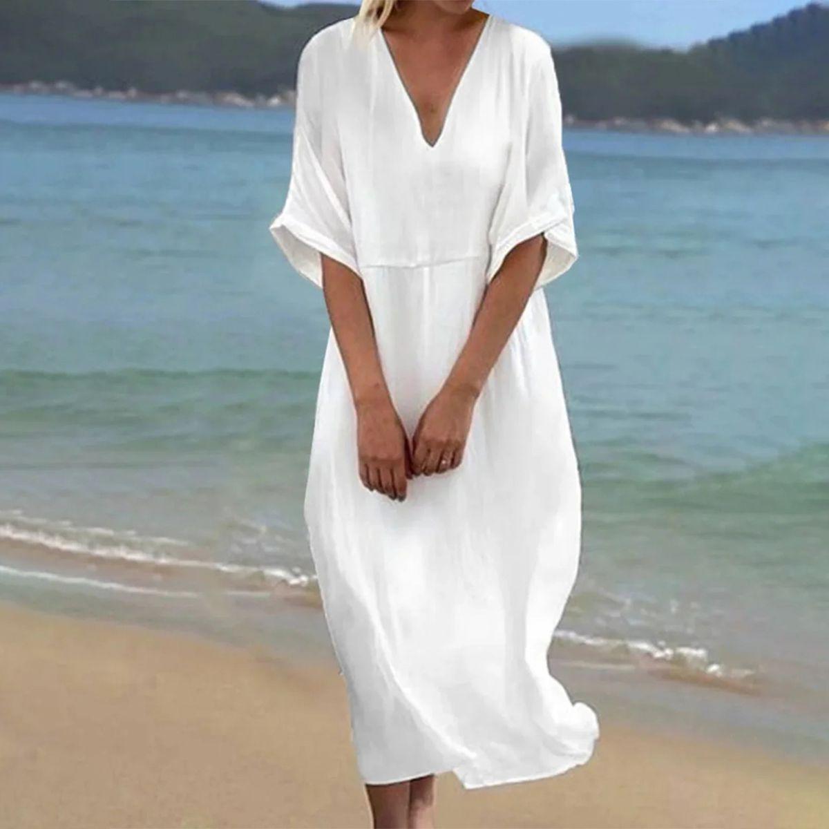 EP | Robe maxi unie à manches courtes Baggy