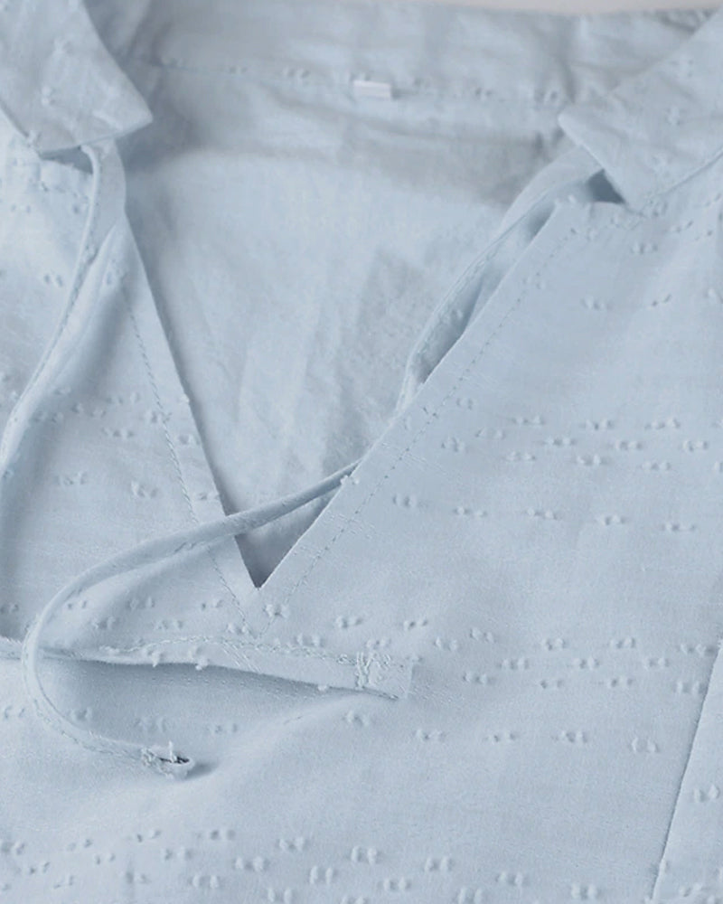 ND | mini-robe en ligne A avec décolleté en V, manches 3/4 et poches