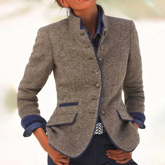 ND | Veste de costume sur mesure élégante à col montant