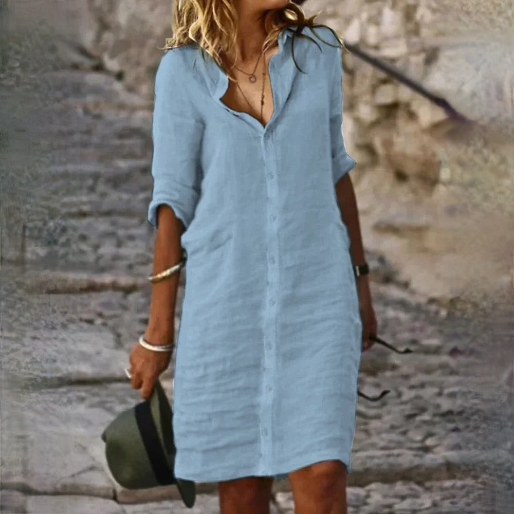 ND | Lockeres Hemdkleid mit Reversknopf
