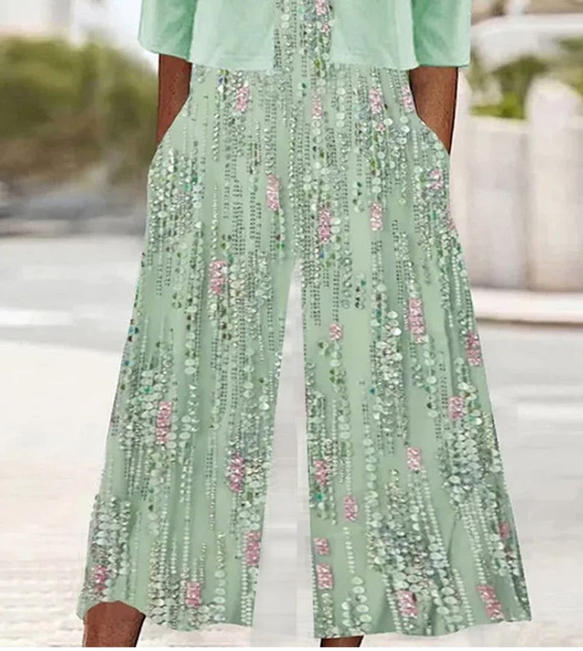 EP | Jumpsuit vert jeune col en V avec veste