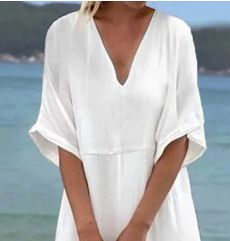 EP | Robe maxi unie à manches courtes Baggy