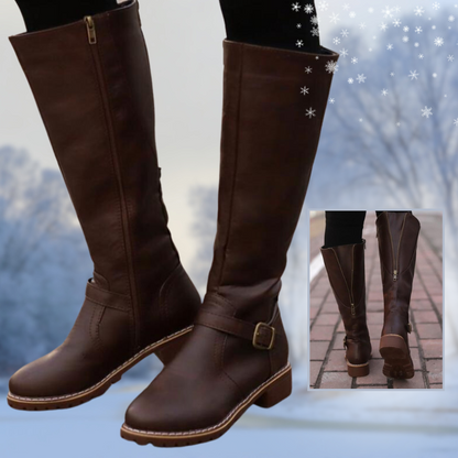 EP | Bottes hautes pour femmes avec boucle et talon