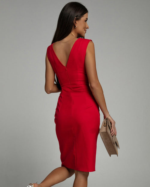 EP | Robe midi moulante avec décolleté en V pour un look élégant