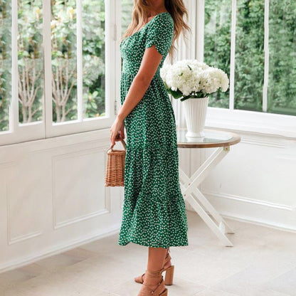 EP | Robe longue à manches bouffantes et motif floral