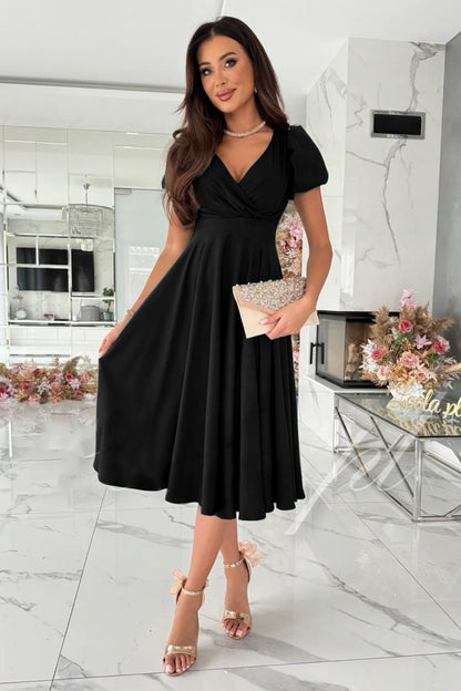 EP | Surplice Robe midi à manches bouffantes