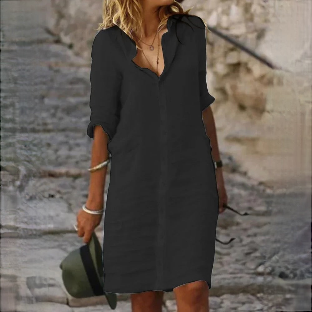 ND | Lockeres Hemdkleid mit Reversknopf
