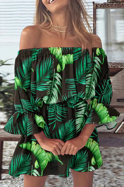 EP | It All Begins with Love Mini-robe imprimée à épaules nues