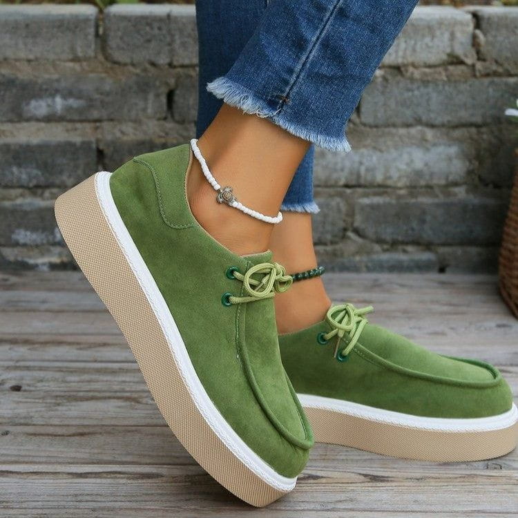 EP | Womens Lace-Up Flats avec semelle épaisse Baskets