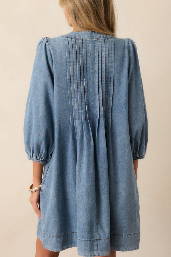 EP | Fate Would Have It Denim Fantaisie Pochette A-Line Mini-robe